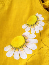 Hand-painted Sunglower Medow Flax Cotton Sleeveless Top