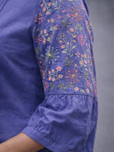 Embroidered Saaj Flax Cotton Top