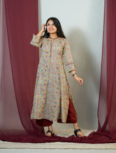 Nazia Hand Block Printed Mul Cotton Kurta With Hand Embroidery Details