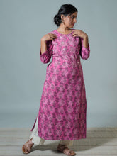 Khadi Cotton Straight Fit Kurta With Kantha and mirror embroidery details Details on Choli - Niyatee
