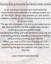 Zip Collared Khadi Cotton Block Printed Straight Fit Kurta With Lace details on Sleeves - Niyatee