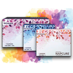 Napcure Woman Sanitary Pads / Napkins (XXL-350mm, 7)(Purple)(1 Pack Of 7 Pads) - Niyatee