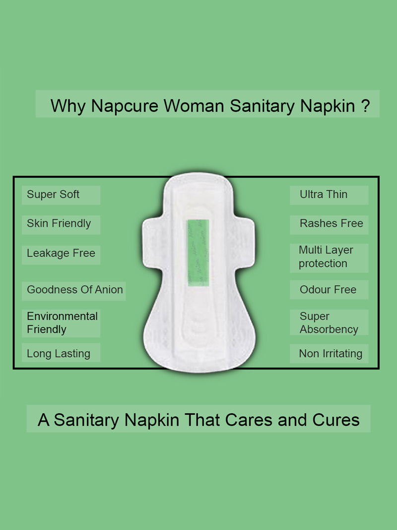 Napcure Woman Sanitary Pads / Napkins (XXL-350mm, 7)(Purple)(1 Pack Of 7 Pads) - Niyatee