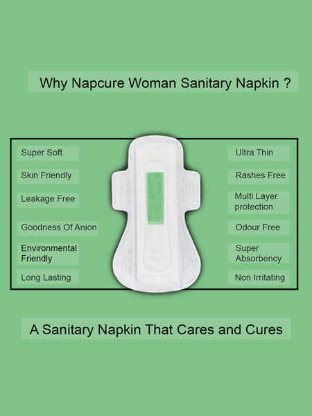 Napcure Woman Sanitary Pads / Napkins (XXL-350mm, 7)(Purple)(1 Pack Of 7 Pads) - Niyatee